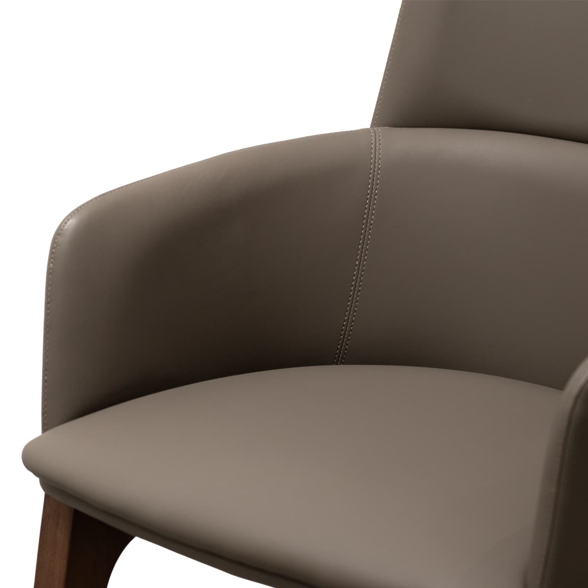 Windsor Khaki Leather Dining Chair  - 4