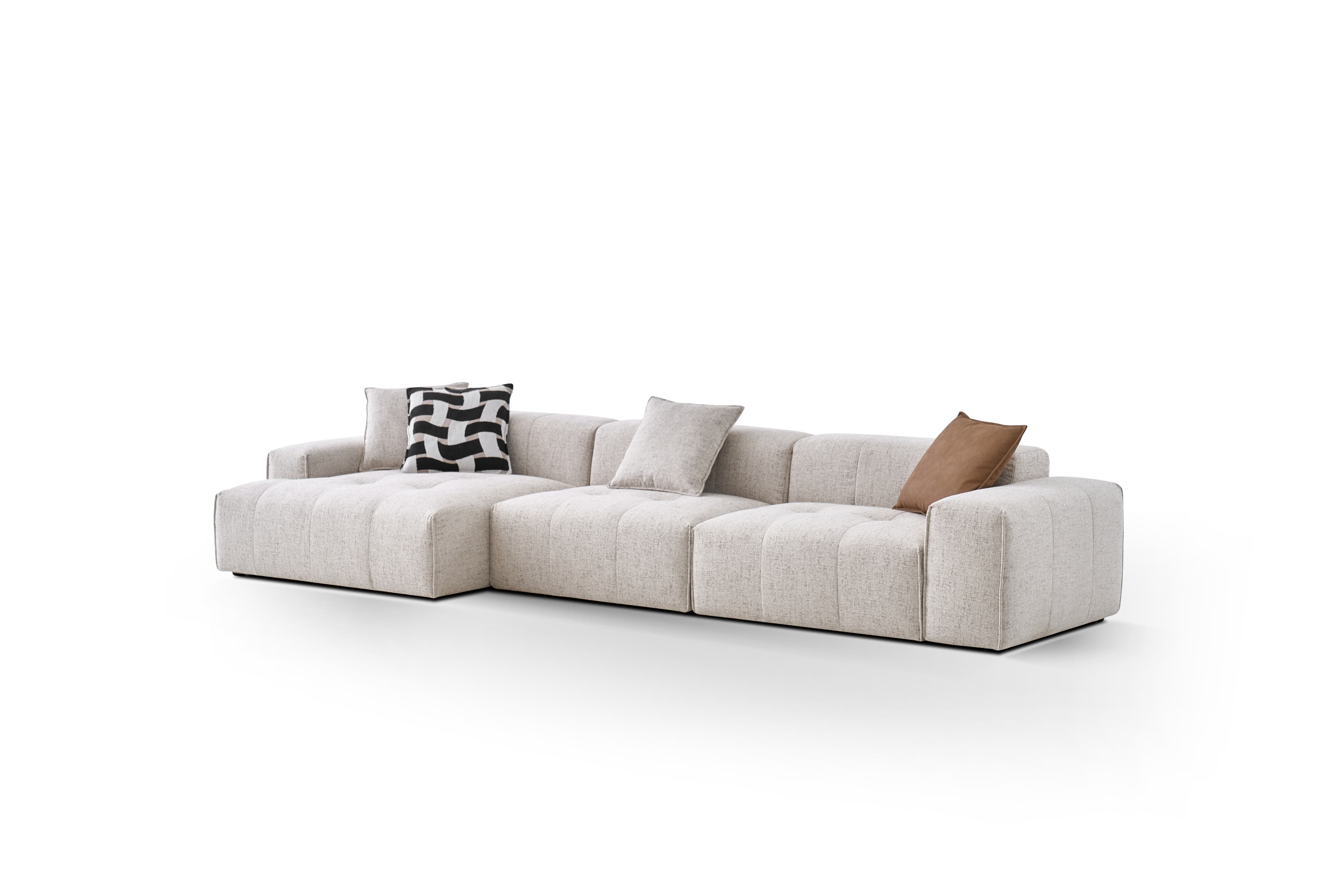 Amanda Chaise Fabric Corner Sofa 