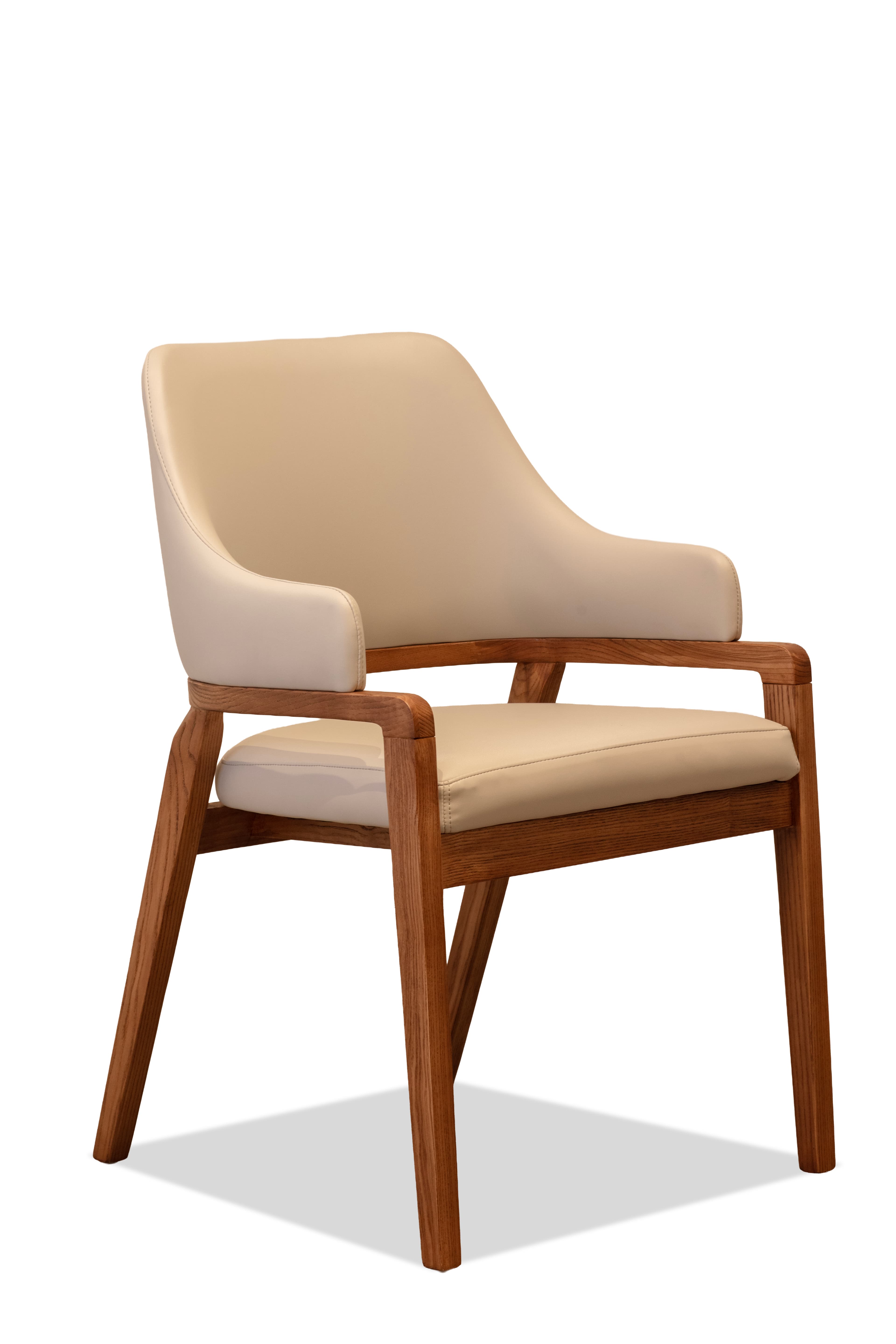 Najma Grey Leather Dining Chair 